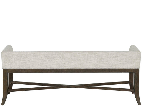 Universal Furniture Cocoa Bench: Elegant Yukon Sand Upholstered Seating With Graceful Curved Legs For Any Décor Style Cocoa  U508380-universal