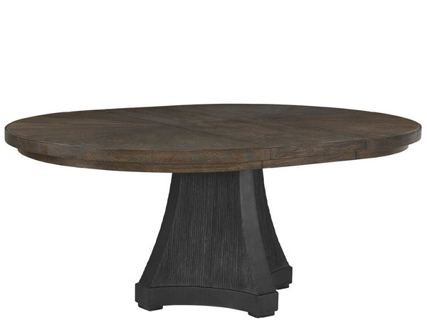 Universal Furniture Cinder Dining Table - Luxurious 54-inch Round Design With Cocoa Wood Top & Stylish Concrete Base Cocoa  U508656-universal