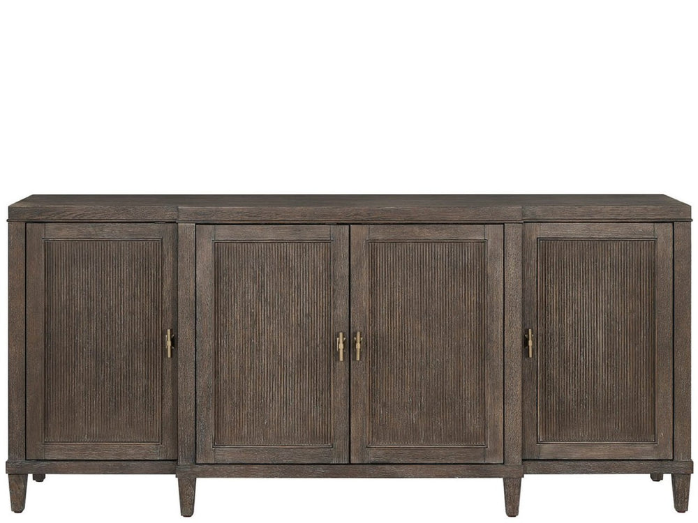 Universal Furniture Cocoa Credenza - Stylish Dining Room Storage With Reeded Doors, Adjustable Shelves & Power Supply Bar Cocoa  U508679-universal