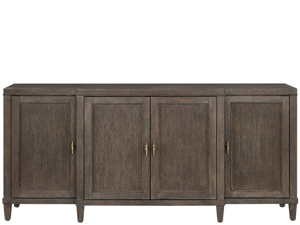 Universal Furniture Cocoa Credenza - Stylish Dining Room Storage With Reeded Doors, Adjustable Shelves & Power Supply Bar Cocoa  U508679-universal