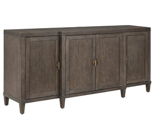Universal Furniture Cocoa Credenza - Stylish Dining Room Storage With Reeded Doors, Adjustable Shelves & Power Supply Bar Cocoa  U508679-universal