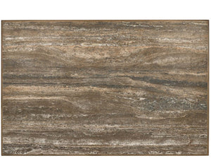 Universal Furniture Brindle Cocktail Table: Elegant Dark Gray Travertine Top, Cocoa Wood Shelf & Smoked Gold Frame Design Smioked Gold And Travertine  U508801-universal