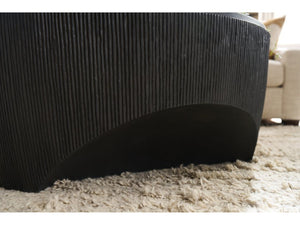 Universal Furniture Cinder Cocktail Table - Sculptural Glass-reinforced Concrete Design With Textured Reeded Sides Ebony  U508809-universal