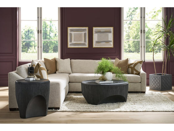 Universal Furniture Cinder End Table - Innovative Glass-reinforced Concrete With Reeded Texture & Unique Concave Design Ebony  U508812-universal