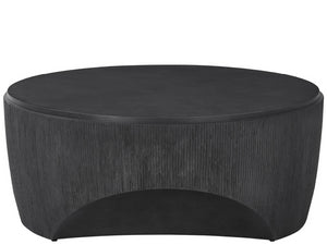 Universal Furniture Cinder Cocktail Table - Sculptural Glass-reinforced Concrete Design With Textured Reeded Sides Ebony  U508809-universal
