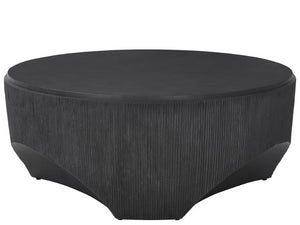 Universal Furniture Cinder Cocktail Table - Sculptural Glass-reinforced Concrete Design With Textured Reeded Sides Ebony  U508809-universal