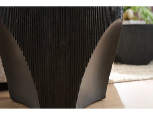 Universal Furniture Cinder End Table - Innovative Glass-reinforced Concrete With Reeded Texture & Unique Concave Design Ebony  U508812-universal