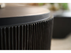 Universal Furniture Cinder End Table - Innovative Glass-reinforced Concrete With Reeded Texture & Unique Concave Design Ebony  U508812-universal