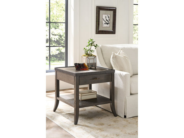 Universal Furniture Cocoa End Table With One-drawer Storage & Elegant Display Shelf - Stylish Neoclassical Design Cocoa  U508815-universal