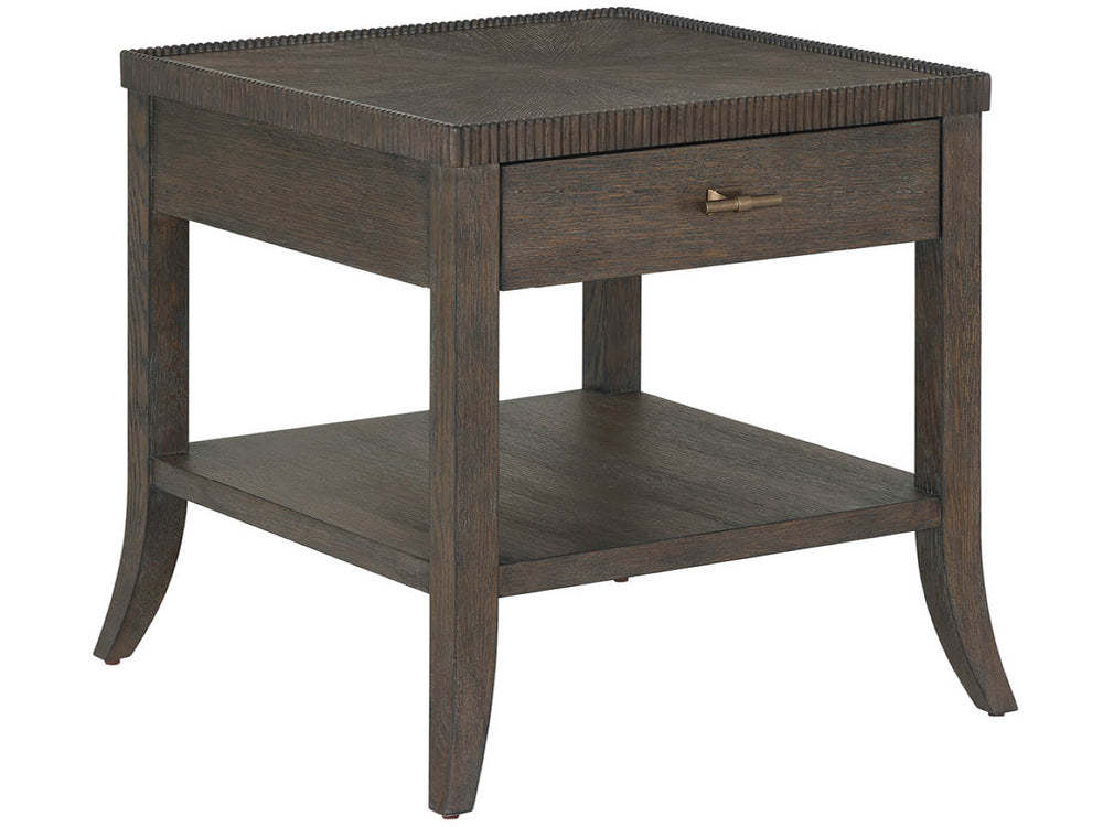 Universal Furniture Cocoa End Table With One-drawer Storage & Elegant Display Shelf - Stylish Neoclassical Design Cocoa  U508815-universal