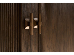 Universal Furniture Cocoa Credenza - Stylish Dining Room Storage With Reeded Doors, Adjustable Shelves & Power Supply Bar Cocoa  U508679-universal