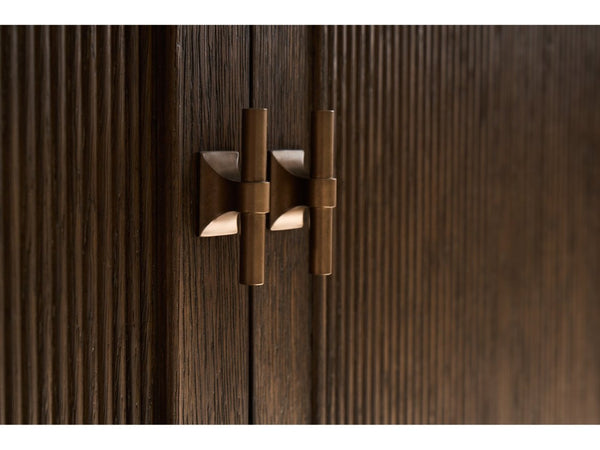 Universal Furniture Cocoa Credenza - Stylish Dining Room Storage With Reeded Doors, Adjustable Shelves & Power Supply Bar Cocoa  U508679-universal