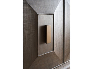 Universal Furniture Montclair Credenza: Sophisticated Media Storage With Geometric Doors, Adjustable Shelves & Power Bar Cocoa  U508966-universal