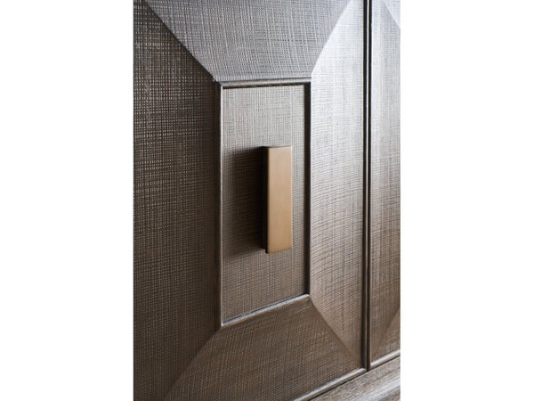 Universal Furniture Montclair Credenza: Sophisticated Media Storage With Geometric Doors, Adjustable Shelves & Power Bar Cocoa  U508966-universal