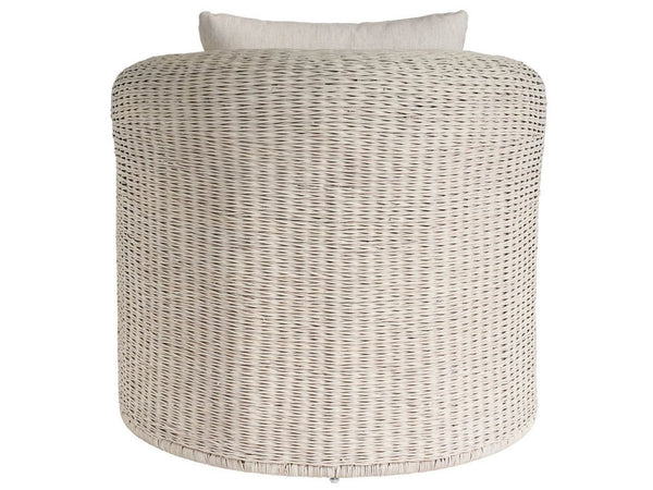 Universal Furniture Key Largo Lounge Chair - Stylish White Rattan, Comfortable Nomad Snow Upholstery For Coastal Living  92% Polyester,8% Linen U512503-1201-1-universal