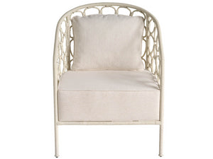 Universal Furniture Pebble Accent Chair - Coastal Whimsy With Rattan Frame & Nomad Snow Upholstery For Unique Style  92% Polyester,8% Linen U513503-1201-1-universal