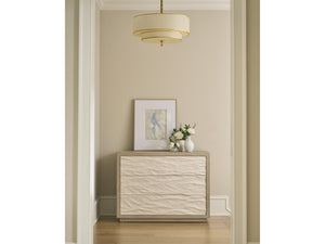 Universal Furniture Oasis Dresser - Elegant Storage Solution With Sculptural Wave-patterned Drawers And Soft-close Guides Dockside Tan And Shoreline White  U533030-universal