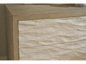 Universal Furniture Oasis Credenza: Stylish Dockside Oak With Wave-patterned Doors For Coastal Dining & Media Storage Dockside Tan  U533967-universal