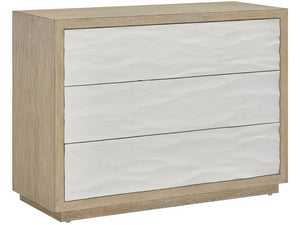 Universal Furniture Oasis Dresser - Elegant Storage Solution With Sculptural Wave-patterned Drawers And Soft-close Guides Dockside Tan And Shoreline White  U533030-universal