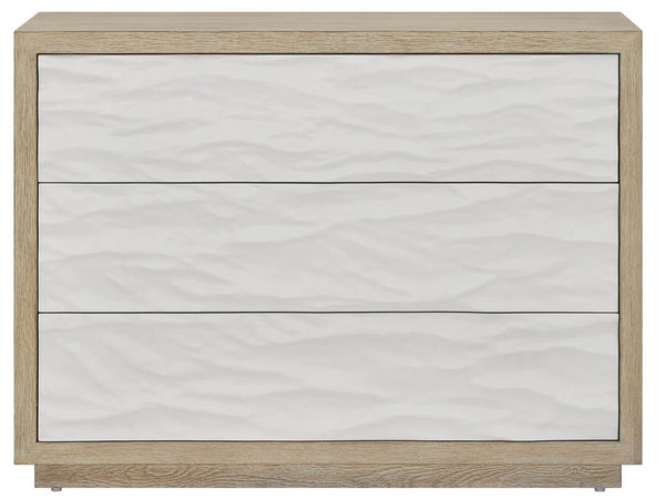 Universal Furniture Oasis Dresser - Elegant Storage Solution With Sculptural Wave-patterned Drawers And Soft-close Guides Dockside Tan And Shoreline White  U533030-universal