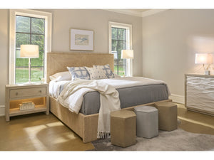 Universal Furniture Abaca Woven Bed Queen - Coastal Charm With Natural Fiber, 58" Geometric Headboard For Elegant Retreat Natural Oak  U533215b-universal