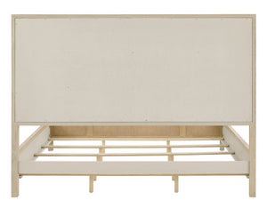 Universal Furniture Oasis Bed King Size - Stunning Tropical Design With Cross-hatch Cane Headboard & Footboard Style Natural Oak  U533320b-universal