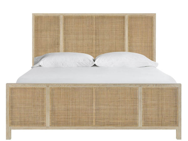 Universal Furniture Oasis Queen Bed With Cross-hatch Cane Design – Tropical Dockside Oak For A Stylish Bedroom Retreat Natural Oak  U533310b-universal