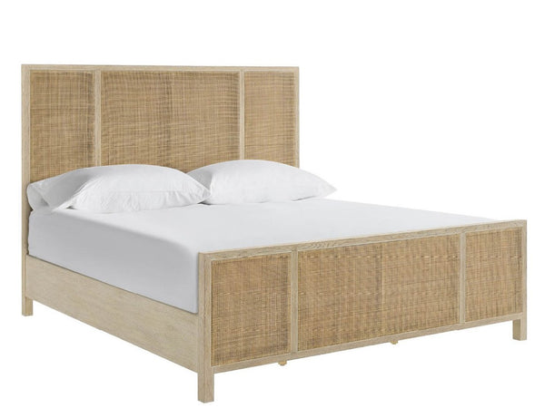 Universal Furniture Oasis Queen Bed With Cross-hatch Cane Design – Tropical Dockside Oak For A Stylish Bedroom Retreat Natural Oak  U533310b-universal