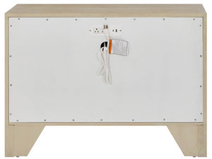 Universal Furniture Oasis Chest: Elegant Wave-patterned Drawers With Dockside Oak Finish And Integrated Electrical Outlets Dockside Natural Tan Oak And White  U533365-universal