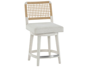 Universal Furniture Shoreline Swivel Counter Stool - Coastal Chic Design With Danish Cord Backrest & Snow Upholstery Shoreline White  U533a604-universal