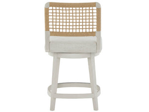 Universal Furniture Shoreline Swivel Counter Stool - Coastal Chic Design With Danish Cord Backrest & Snow Upholstery Shoreline White  U533a604-universal