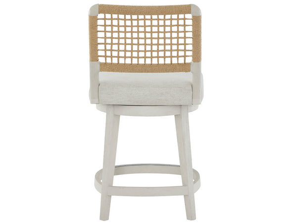 Universal Furniture Shoreline Swivel Counter Stool - Coastal Chic Design With Danish Cord Backrest & Snow Upholstery Shoreline White  U533a604-universal