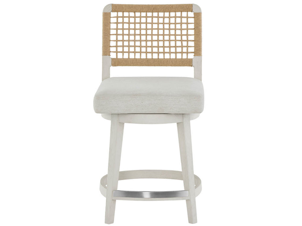 Universal Furniture Shoreline Swivel Counter Stool - Coastal Chic Design With Danish Cord Backrest & Snow Upholstery Shoreline White  U533a604-universal