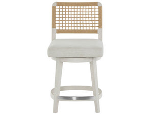 Universal Furniture Shoreline Swivel Counter Stool - Coastal Chic Design With Danish Cord Backrest & Snow Upholstery Shoreline White  U533a604-universal