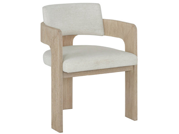 Universal Furniture Dockside Arm Chair - Stylish Comfort With Nomad Snow Upholstery Perfect For Chic Dining Spaces! Dockside Natural Tan Oak 92% Polyester,8% Linen U533625-universal