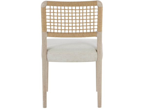 Universal Furniture Dockside Chair Set Of 2 - Coastal Style With Woven Backrest & Upholstered Seats For Dining Rooms Dockside Natural Tan Oak 92% Polyester,8% Linen U533626p-universal