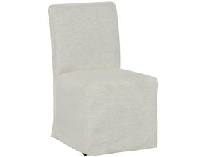 Universal Furniture Mainsail Side Chair - Upholstered In Nomad Snow Fabric, Flange Detail & Stylish Casters For Mobility Ivory 92% Polyester,8% Linen U533627-universal