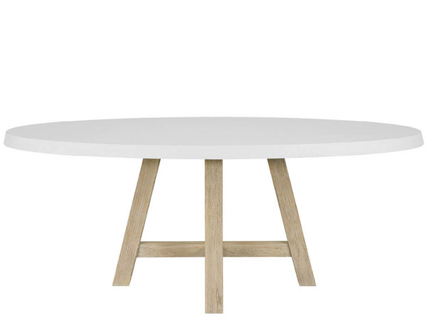 Universal Furniture Dockside Dining Table - 80-inch Oval White Concrete Top With Warm Oak Legs For Coastal Elegance Natural Oak  U533657-universal