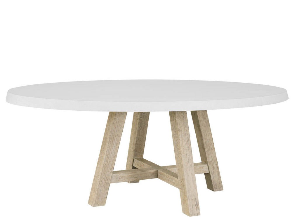 Universal Furniture Dockside Dining Table - 80-inch Oval White Concrete Top With Warm Oak Legs For Coastal Elegance Natural Oak  U533657-universal