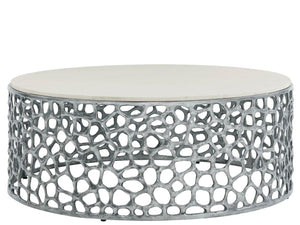 Universal Furniture Coral Cocktail Table - Sleek Modern Design With Sculptural Metal Base And Striking Stone Top Elegance Gray  U533801n-universal