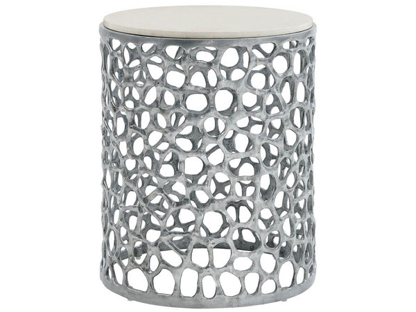 Universal Furniture Coral Round Side Table – Sculptural Elegance With Durable Quartz Top & Modern Coastal Design Gray  U533802n-universal