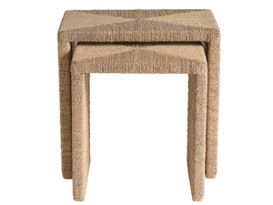 Universal Furniture Abaca Nesting Tables - Versatile Organic Tables Wrapped In Natural Fiber For Coastal Living Spaces Natural Tan  U533811-universal