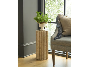 Universal Furniture Anchor Accent Table - Timeless Travertine Design With Sculptural Silhouette For Coastal Elegance Natural Stone  U533812-universal