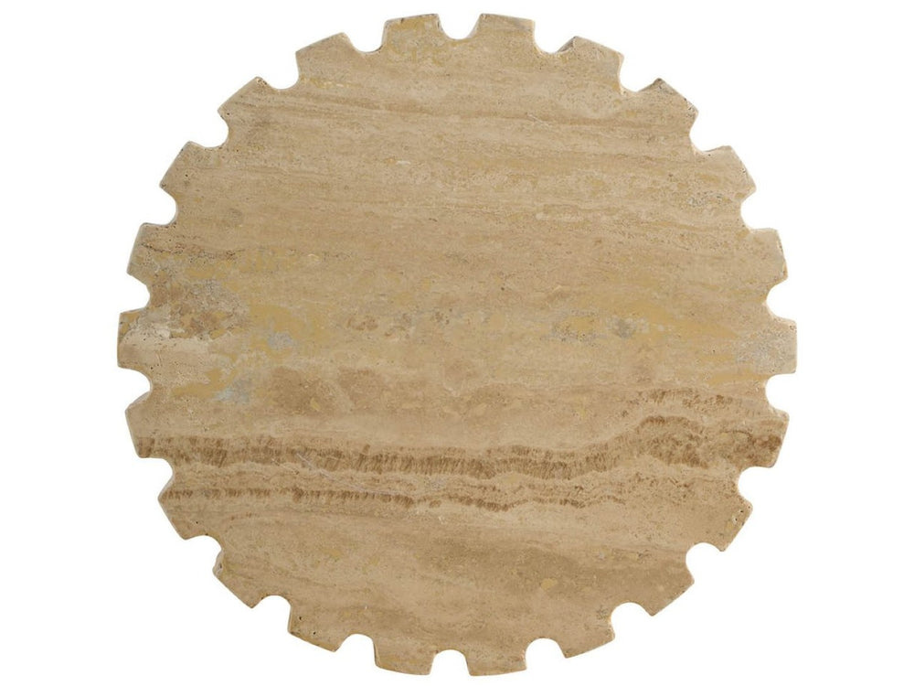 Universal Furniture Anchor Accent Table - Timeless Travertine Design With Sculptural Silhouette For Coastal Elegance Natural Stone  U533812-universal