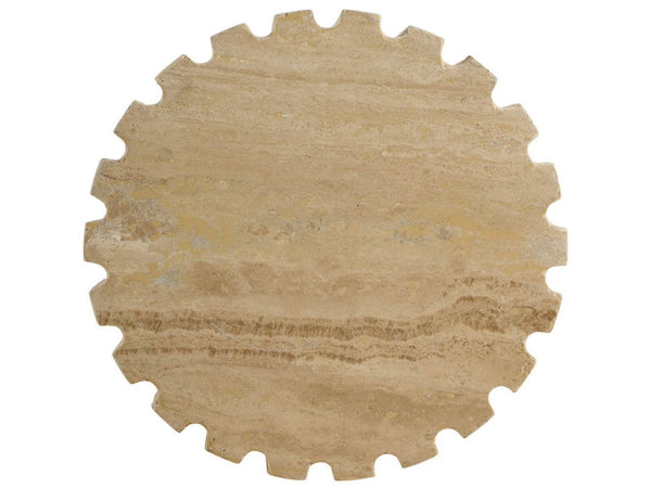 Universal Furniture Anchor Accent Table - Timeless Travertine Design With Sculptural Silhouette For Coastal Elegance Natural Stone  U533812-universal