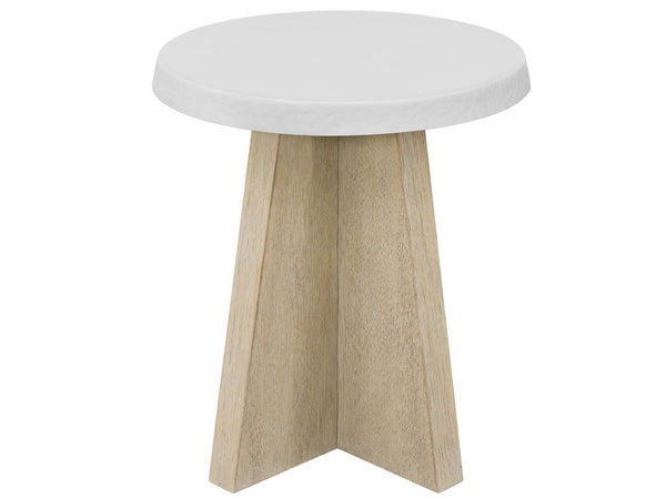 Universal Furniture Dockside Coastal Accent Table - Stylish White Concrete Top & Oak Tripod Base For Versatile Décor Dockside Tan And Shoreline White  U533815-universal