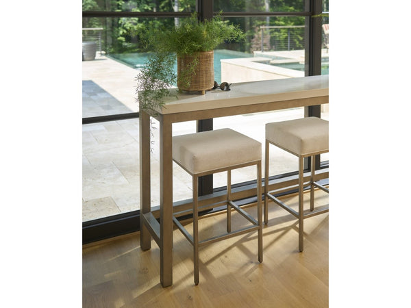 Universal Furniture Console Stool - 26-inch Oasis Design In Nomad Snow Fabric For Stylish Dining, Working & Entertaining Dockside Natural Tan Oak 92% Polyester,8% Linen U533816s-universal