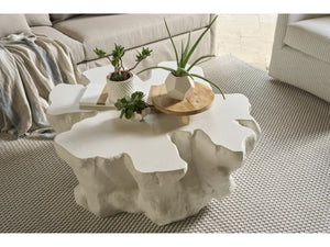 Universal Furniture Cliffside Cocktail Table - Unique White Concrete Design Inspired By Nature For Your Living Room White  U533818-universal