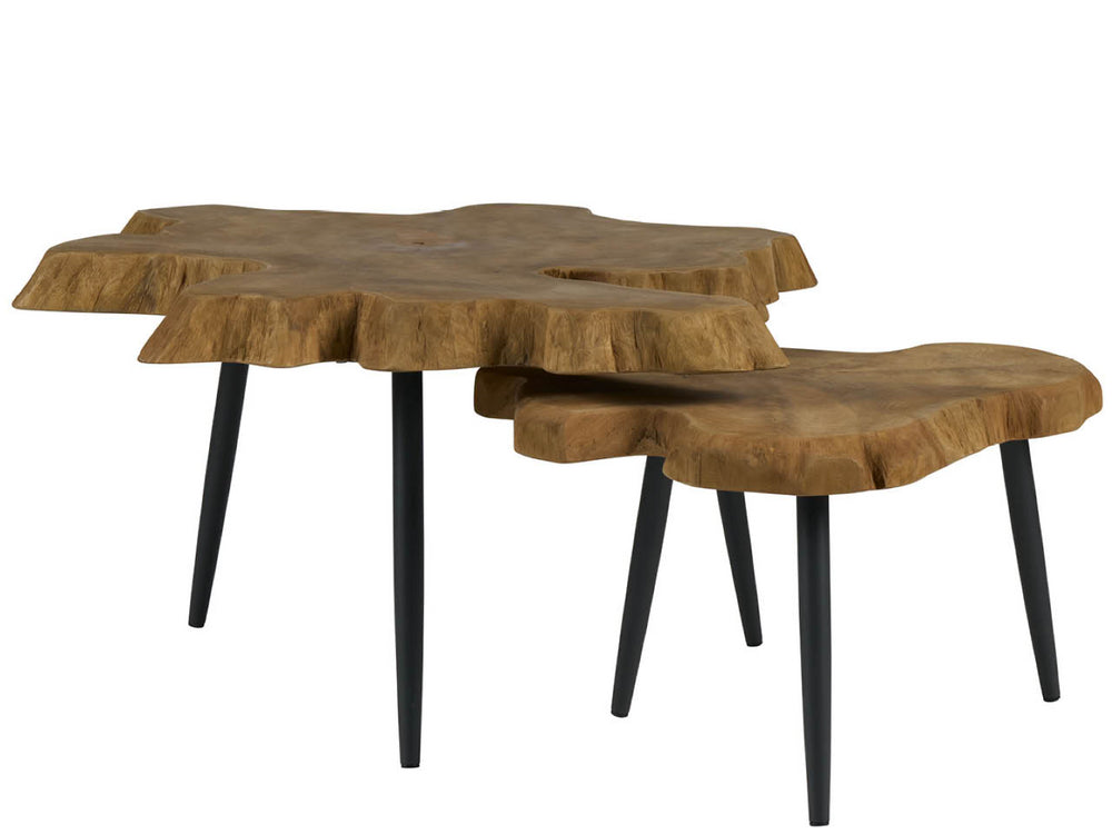 Universal Furniture Driftwood Nesting Tables: Coastal-inspired Teak Accent For Modern Homes, Versatile & Elegant Design Natural Teak  U533821-universal
