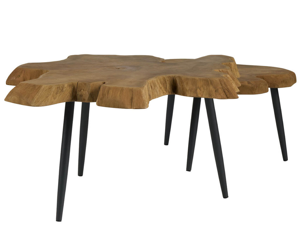 Universal Furniture Driftwood Nesting Tables: Coastal-inspired Teak Accent For Modern Homes, Versatile & Elegant Design Natural Teak  U533821-universal